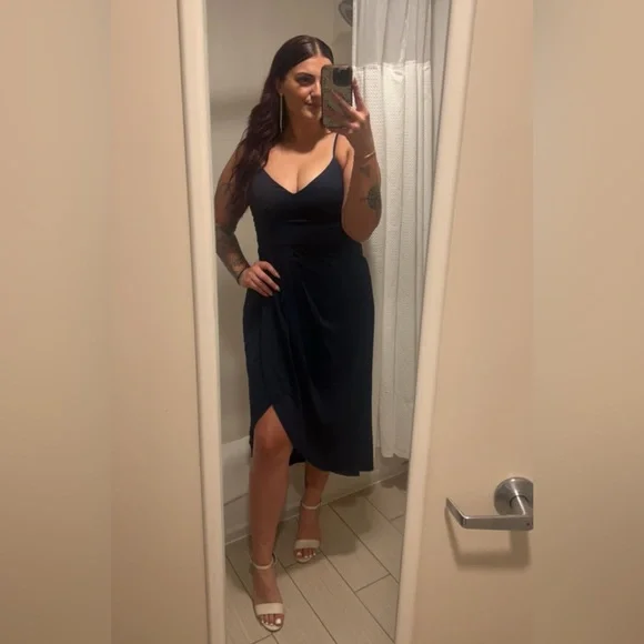 Lulus Dress size Large Navy Blue midi dress - Picture 2 of 4